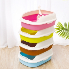 High border split polyester litter box small