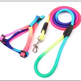 Classic cross border pet leash colorful round leash chested dog leash