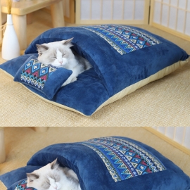 Japanese-style cat nest cat sleeping bag closed can be removed and washed bed
