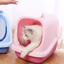 Big entrance splash proof cat toilet cat litter box