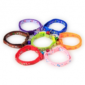 Colorful cartoon cat collar with three bells