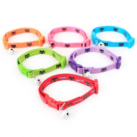 Nylon bell printed letter neck cover 10cm cat ring