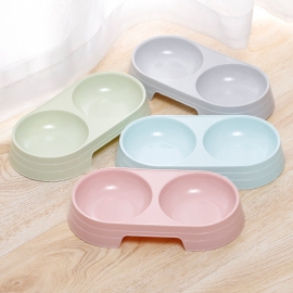 Macaron oval pet double bowl