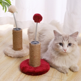 Fun spring teaser cat ball hemp column interactive since hi teaser cat toy cat climbing frame cat toy