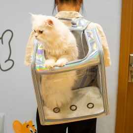 Portable cat bag breathable cat large space transparent cat and dog bag