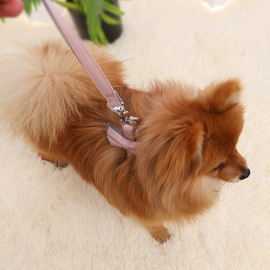 Bow tie cotton padded chest back dog leash dog leash dog chain small dog walking dog pet collar