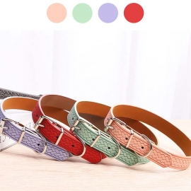 Pu hot stamping braided collar amazon cross-border small and medium-sized dog neck collar
