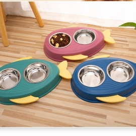 Creative cat bowl removable and easy to clean stainless steel dog bowl