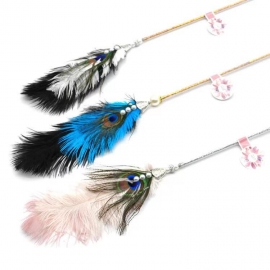 Ostrich peacock feather teasing cat toy