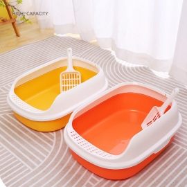 Enclosed patchwork cat litter box