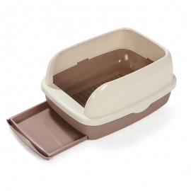 Drawer cat litter box reduces take out