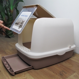 Drawer - style reduce bring out cat litter box