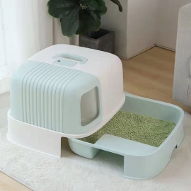 Large space fully closed drawer type cat litter box