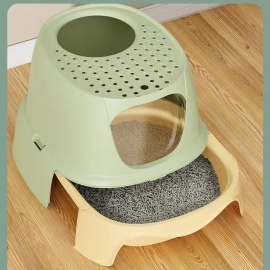 Large space fully closed drawer type cat litter box