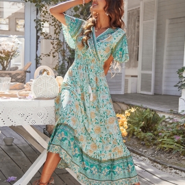 Independent research and development design european station amazon bohemia leisure holiday dress summer long skirt women