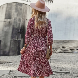 Independent research and development design european and american fashion autumn and winter new products female amazon independent station waist waist thin dress