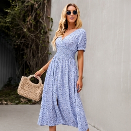 Independent research and development design european and american amazon independent station bohemia leisure vacation sexy long skirt large swing skirt female